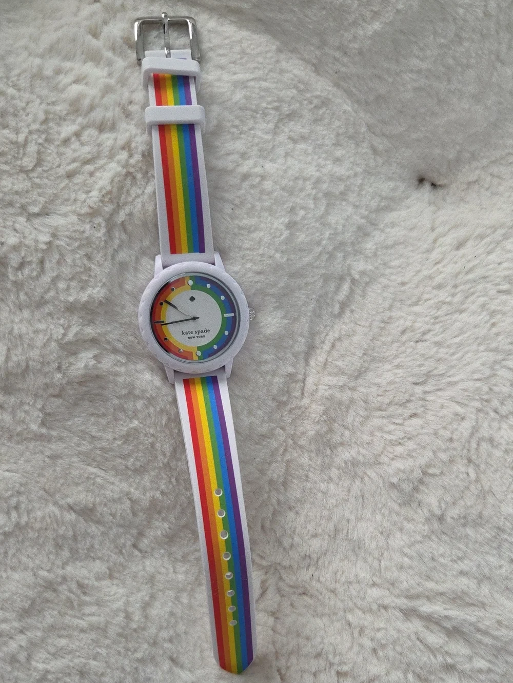Kate Spade Morningside Rainbow Striped Silicone Watch